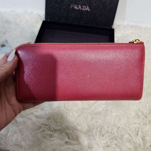 Prada peonia pink   saffiano leather zip around wallet with box - Picture 4 of 17